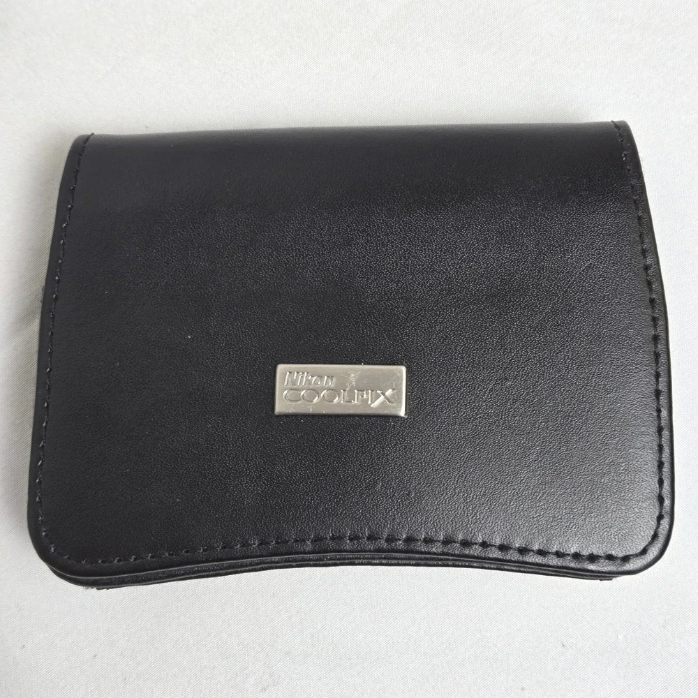 Nikon Coolpix Leather Digital Camera‎ Case Magnetic Flap Closure Compact Black